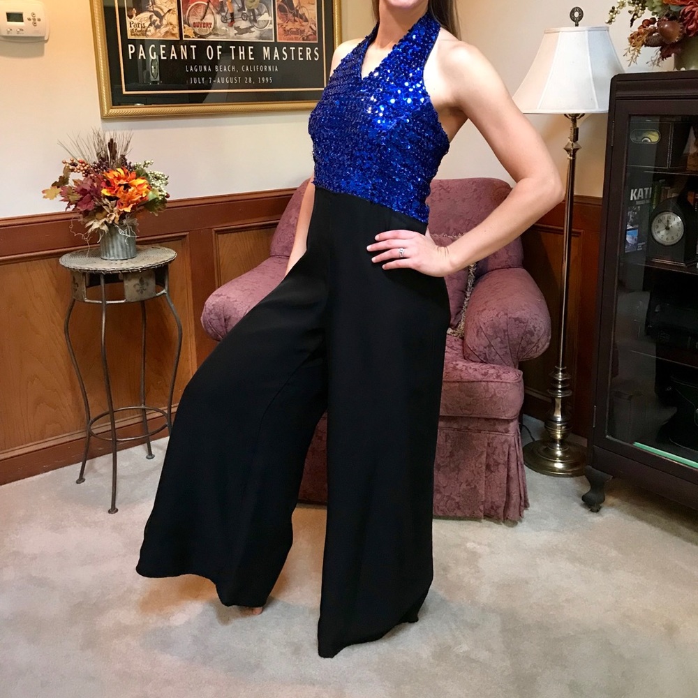 Performance Costume Pantsuit in Blue and Black